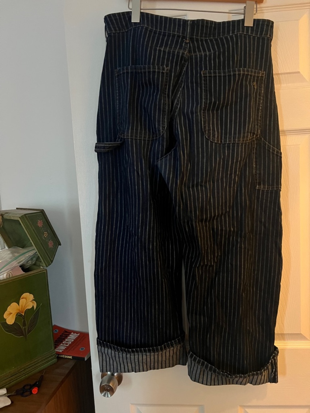 Pilcro Navy Pinstripe Cropped Jeans - Picture 6 of 9
